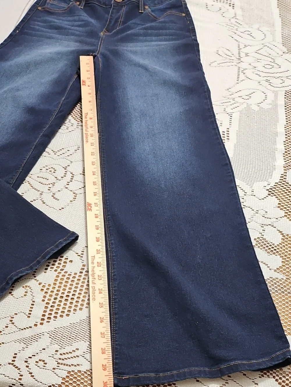 1822 Denim Women's Dark Indigo Wide-Leg Jeans Size 8 - Picture 4 of 10